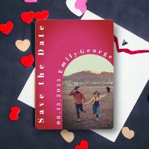 Reserve A Data Casamento de Foto do Arco Vermelho Romântico Moder