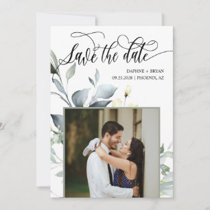 Reserve A Data Casamento de Foto do Código QR do Elegante Moderno