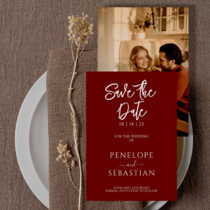 Reserve A Data Casamento de Foto do Minimalista Terracotta Modern