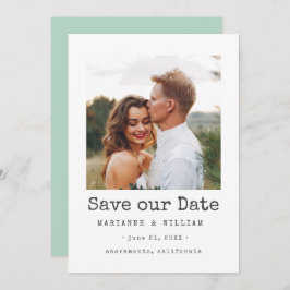Reserve A Data Casamento de Foto do Mint Simple SQUARE - salvar d