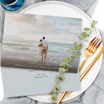 Reserve A Data Casamento de Foto do Script Moderno Elegante Salve<br><div class="desc">Caligrafia moderna com rabo de porco e seu anúncio de casamento de fotos favorito salve o cartão.</div>