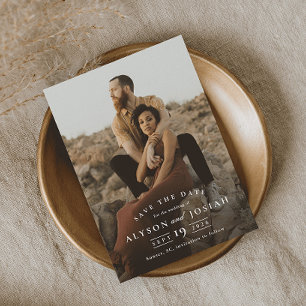 Reserve A Data Casamento de Foto Elegante Clássico