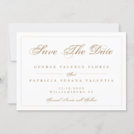 Reserve A Data Casamento de Foto Elegante Clássico de Caramel Dou