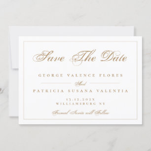 Reserve A Data Casamento de Foto Elegante Clássico de Caramel Dou