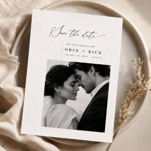 Reserve A Data Casamento de Foto Elegante Moderno com Letra