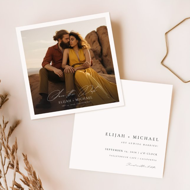 Reserve A Data Casamento de Foto Elegante Moderno de Orçamento (Criador carregado)