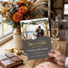 Reserve A Data Casamento de Foto Elegante – Outono Formal Moderno