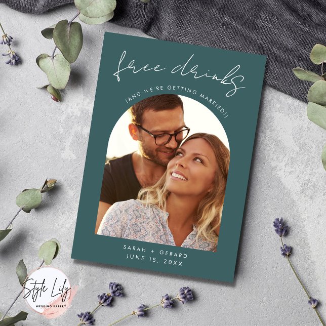 Reserve A Data Casamento de Foto em Arch Moderno (Criador carregado)