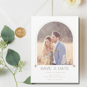 Reserve A Data Casamento de Foto em Arch Simples