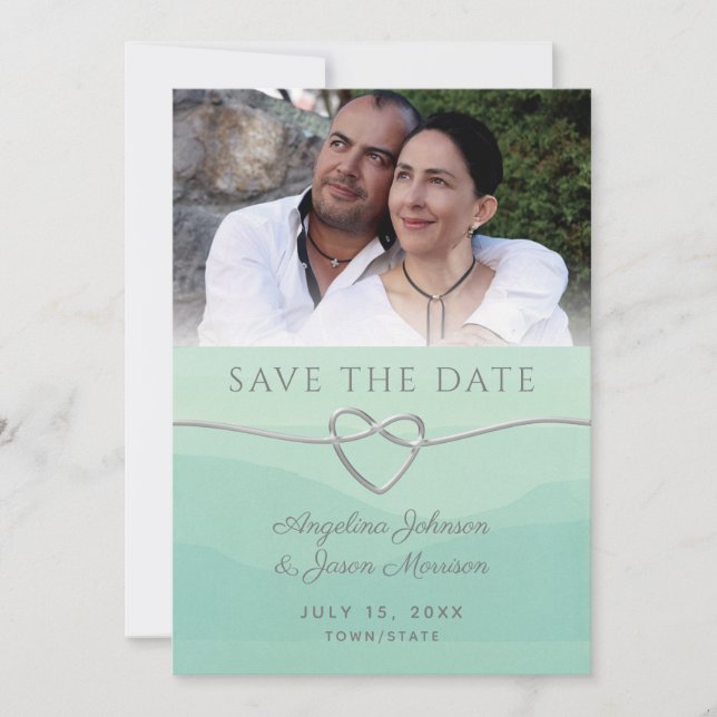 Reserve A Data Casamento de Foto em Hortelã (Frente)