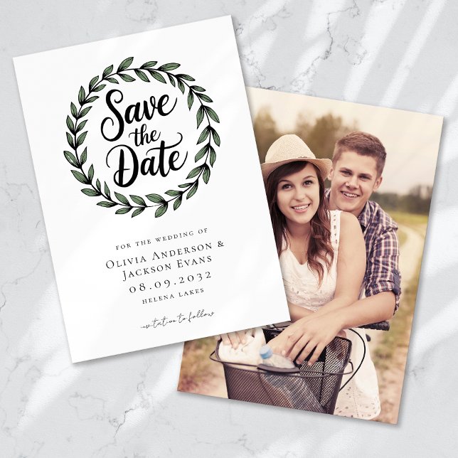 Reserve A Data Casamento de Foto Eucalyptus Botanical Wreath (Criador carregado)