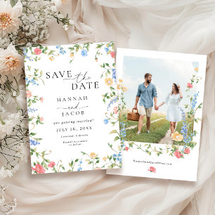 Reserve A Data Casamento de Foto Floral de Elegante Wildflower
