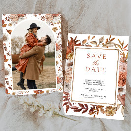 Reserve A Data Casamento de Foto Floral de Terracota
