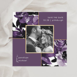 Reserve A Data Casamento De Foto Floral Dusty Purple Salva A Data