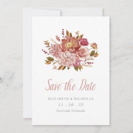 Reserve A Data Casamento de Foto Floral em Aquarela Elegante