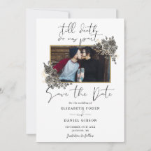 Casamento de Foto Floral Gótico Roteiro Elegante