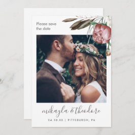 Reserve A Data Casamento de Foto Floral Modern Boho