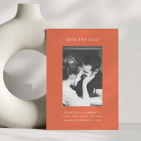 Casamento de Foto Laranja Minimalista Moderno Bril