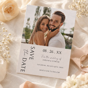 Reserve A Data Casamento de Foto Minimalista Boho Moderna