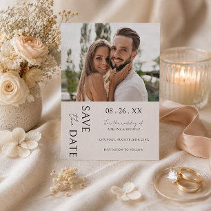 Reserve A Data Casamento de Foto Minimalista Boho Moderna