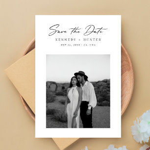 Reserve A Data Casamento de Foto Minimalista Ultra Moderno com Le