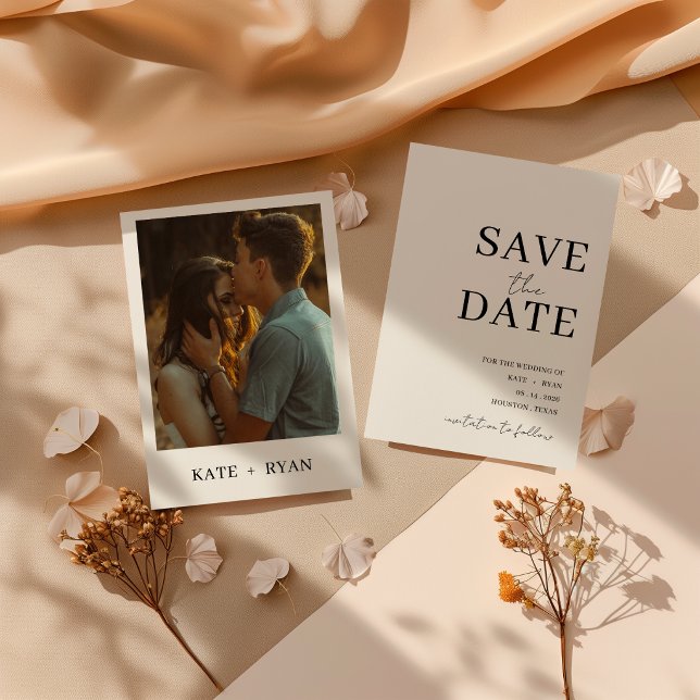 Reserve A Data Casamento de Foto Moderna Minimalista  (Criador carregado)