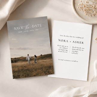 Reserve A Data Casamento de Foto Moderna Minimalista com Sangria
