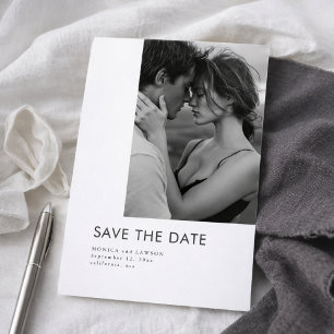 Reserve A Data Casamento de Foto Preto e Branco de Tipografia Mod