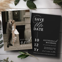 Casamento de Foto Preto e Branco Moderno e Simples