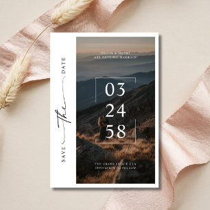 Reserve A Data Casamento de Foto Romântica de Script Whimsy Moder