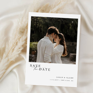Reserve A Data Casamento de Foto Simples com Letra Clássica