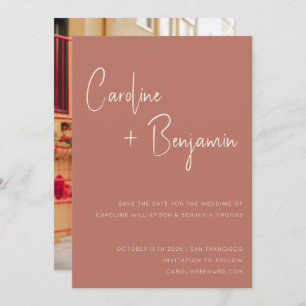 Reserve A Data Casamento de Foto Simples e Moderno do Rosa Terrac