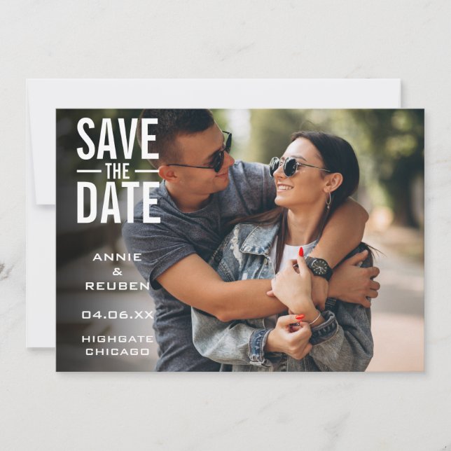 Reserve A Data Casamento de Foto Simples Moderno  (Frente)