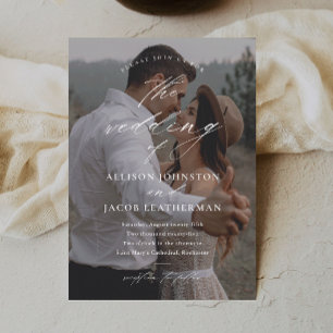 Reserve A Data Casamento de Foto Sobreposta com Letra Elegante