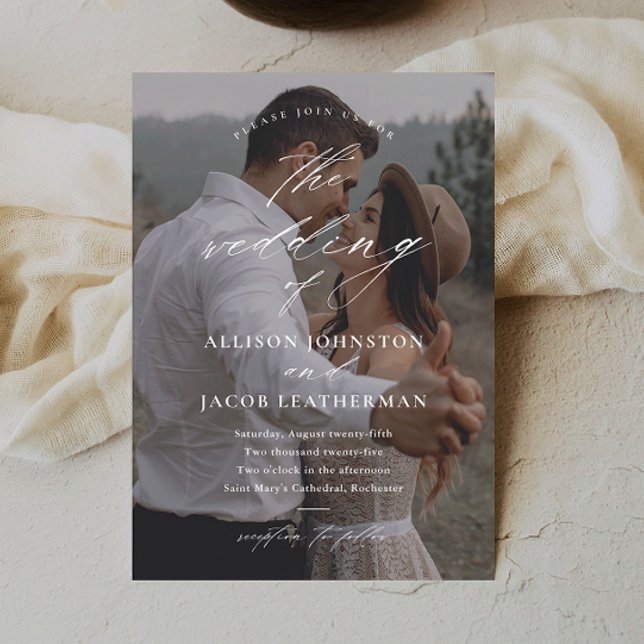 Reserve A Data Casamento de Foto Sobreposta com Letra Elegante (Criador carregado)