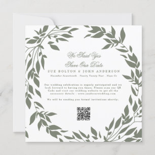 Reserve A Data Casamento de Foto Verde do Sage White Wreath Cláss