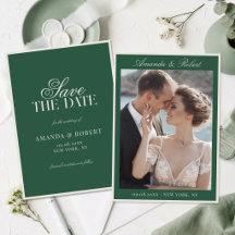 Casamento de Foto Verde Elegante Old Money