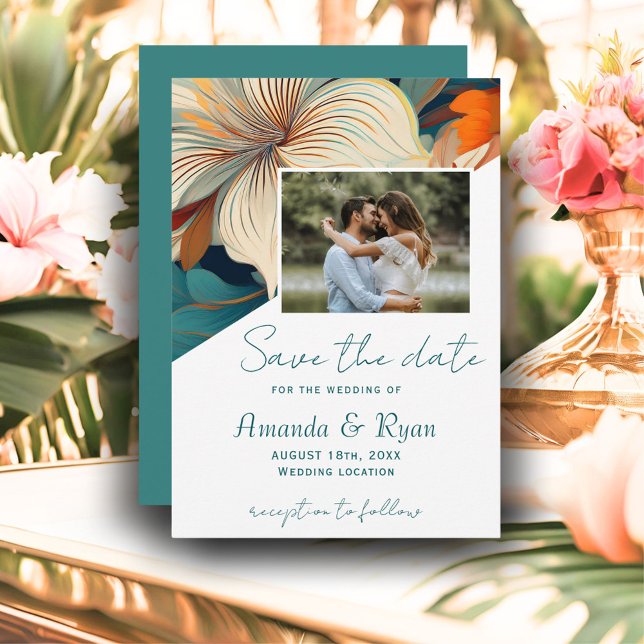Reserve A Data Casamento de Fotografia Botânica Tropical Elegante (Criador carregado)
