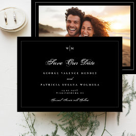 Reserve A Data Casamento de Fotografia Clássica do Monograma do Q