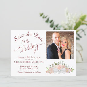 Reserve A Data Casamento de Fotografia com Caligrafia Floral Dust