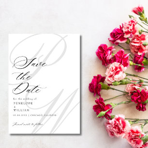 Reserve A Data Casamento de Fotografia com Letras Monográficas El