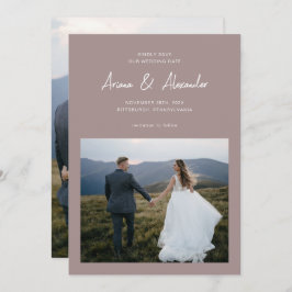 Reserve A Data Casamento de Fotografia com Script de Taupe Simple