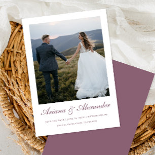 Reserve A Data Casamento de Fotografia com Script Purple Elegante