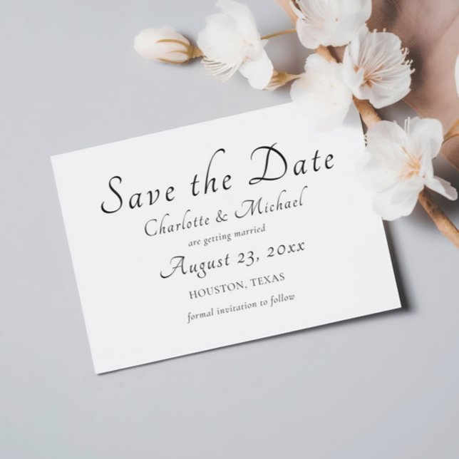 Reserve A Data Casamento de Fotografia de Script Mínimo Elegante  (Criador carregado)