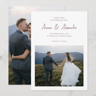 Reserve A Data Casamento de Fotografia de Script Puro Simples