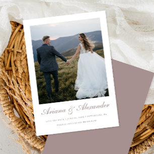 Reserve A Data Casamento de Fotografia do Script Elegante Taupe