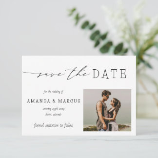 Reserve A Data Casamento de Fotografia Moderna com Caligrafia Sim
