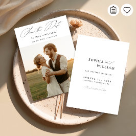 Reserve A Data Casamento de Fotografia Rustic Sunset, Script Eleg