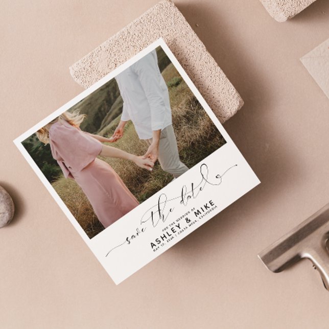 Reserve A Data Casamento de Fotografias a Preto e Branco com Códi (Save the Date Cards 💌📆)