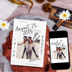 Reserve A Data Casamento de Fotografias com Ampersand de Script M